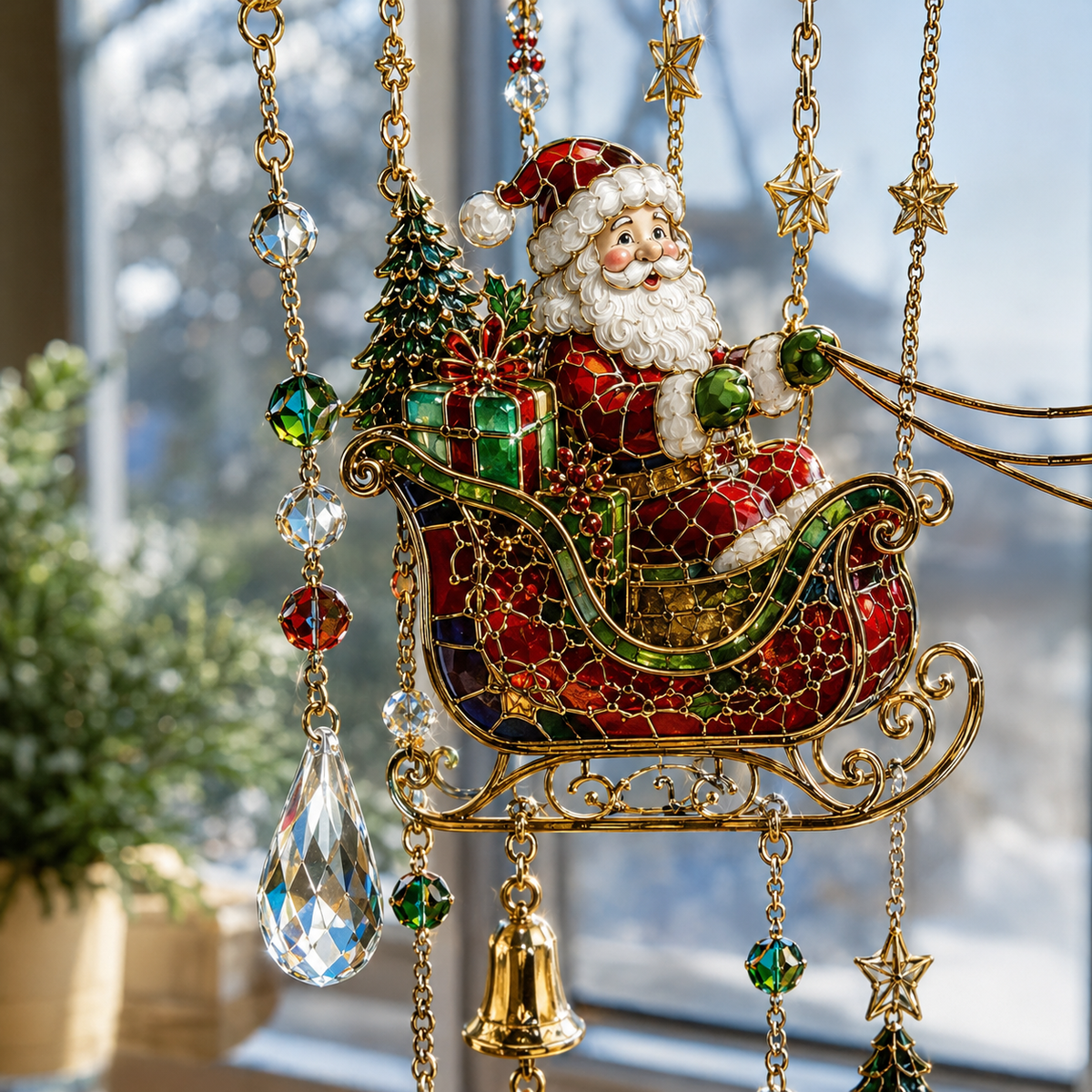 🔥Handmade Christmas Stained Glass Window Hanging🔥