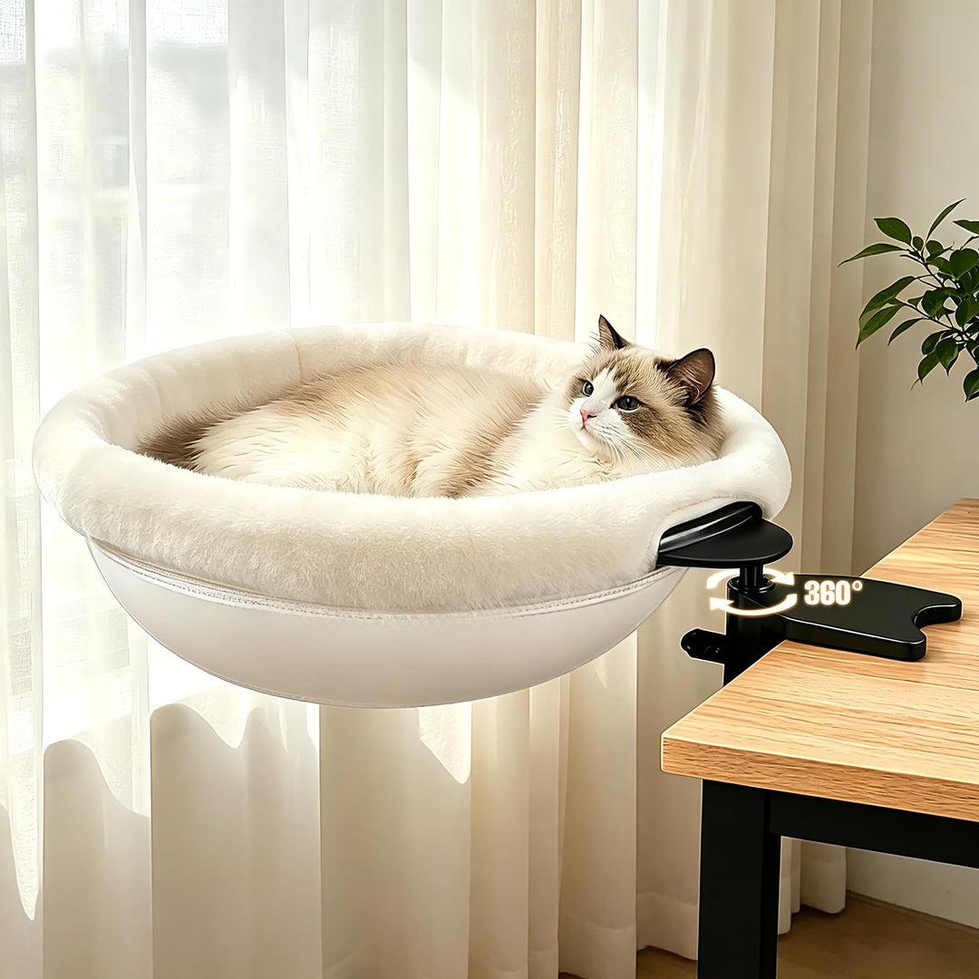 Heavy Duty Steel Frame 180° Rotating Cat Desk Bed