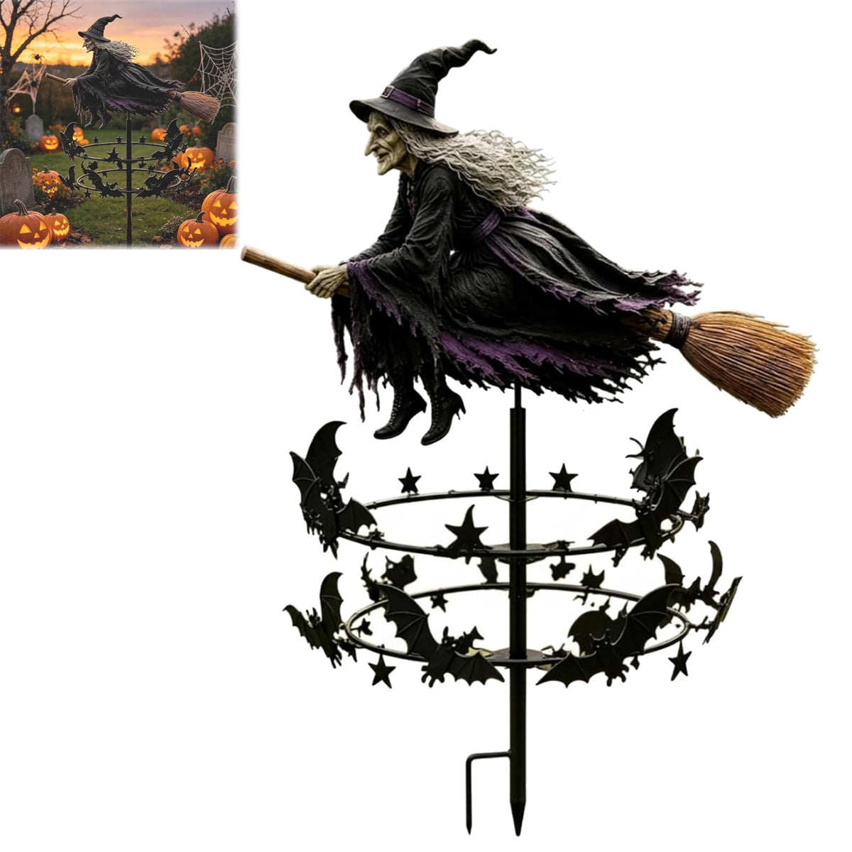 Halloween Enchanted Witch Garden Wind Spinner