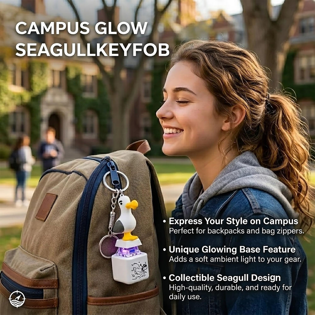 😀 Seagull Sound Keychain with LED Light & Button 🔥