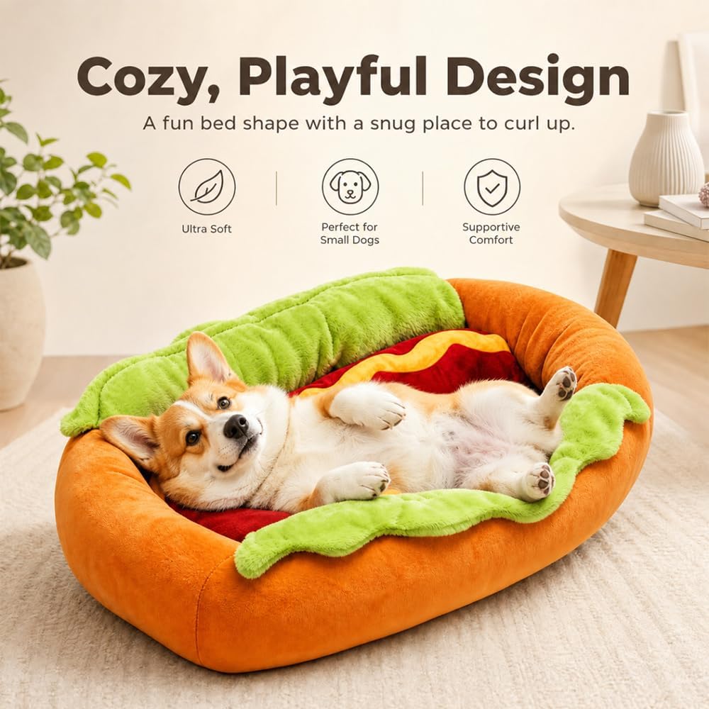 🌭🌭Hotdog Dog Bed, Hot Dog DogBed for Dachshund