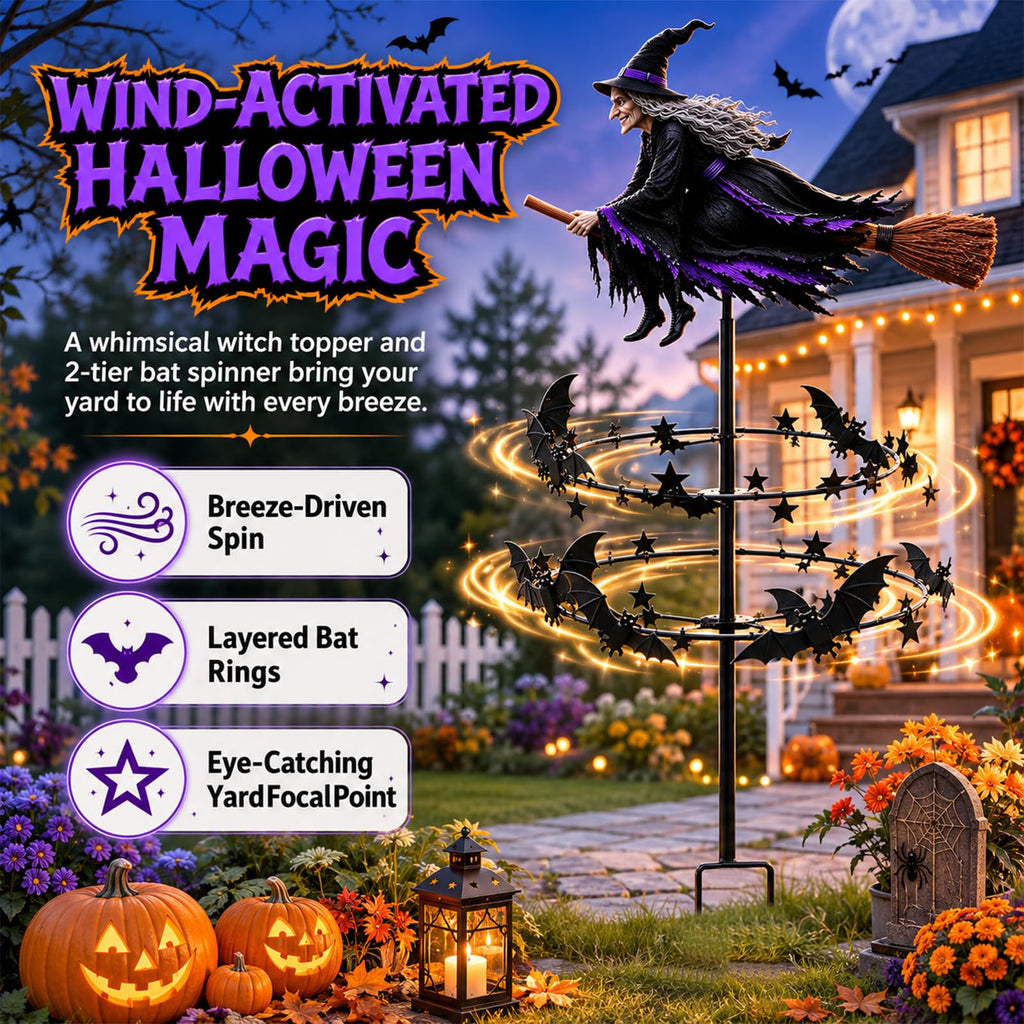 Halloween Enchanted Witch Garden Wind Spinner