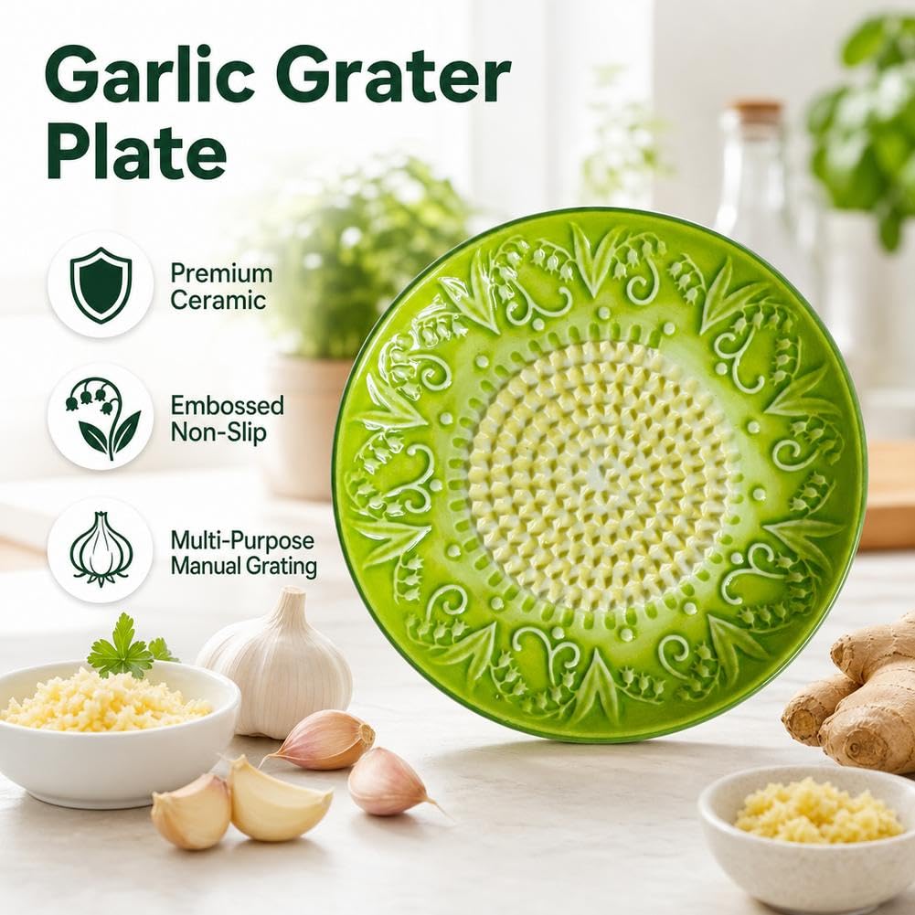 Ceramic Garlic Grater Plate Bowl Tomato Dish Grating Pan Grater Plate Set