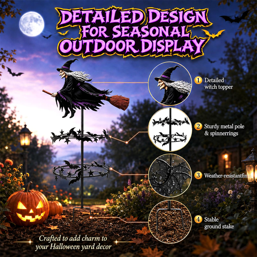 Halloween Enchanted Witch Garden Wind Spinner