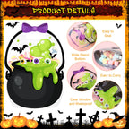 50Pcs Halloween Treat Bags with Handles -（25 pumpkin bags + 25 crucible bags)