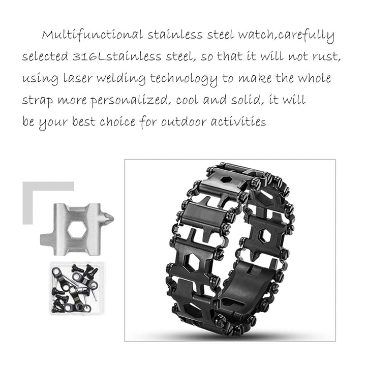 29 in 1 Multitools Stainless Steel Tool Wearable Bracelet for Men Compatible