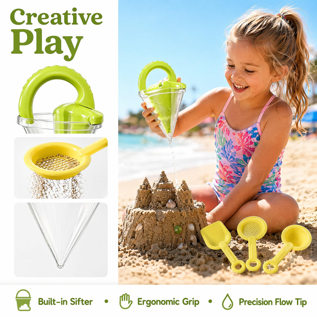 ✨ 🔥 Drippy Sand Castle Maker and Spilling Funnel Sand Toy ✨ Professional Sand Castle Building Kit（❤️Three sand-digging tools will be given away❤️）