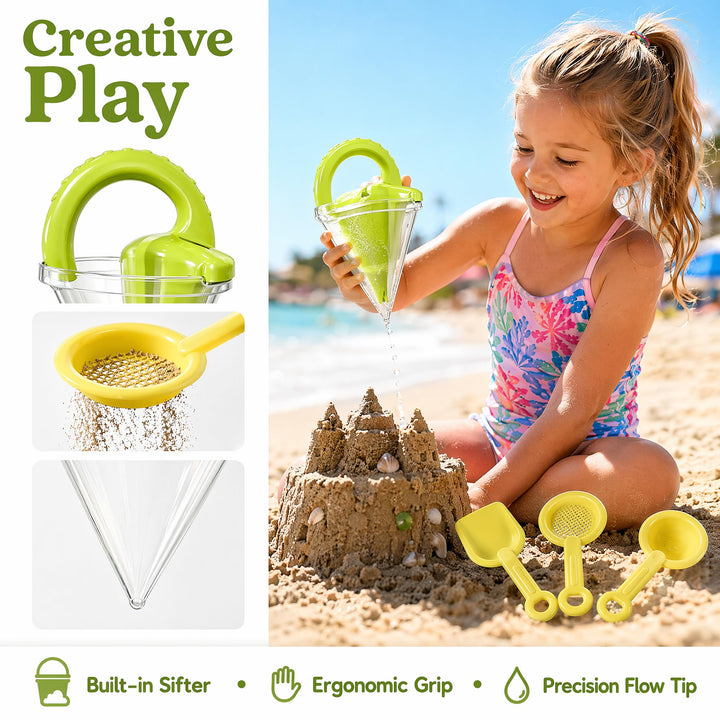 ✨ 🔥 Drippy Sand Castle Maker and Spilling Funnel Sand Toy ✨ Professional Sand Castle Building Kit（❤️Three sand-digging tools will be given away❤️）