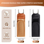4 Buckle-Free Belts for Men and Women, Tactical Elastic Belt with Metal Hook, Invisible Adjustable Buckle-Free Belts