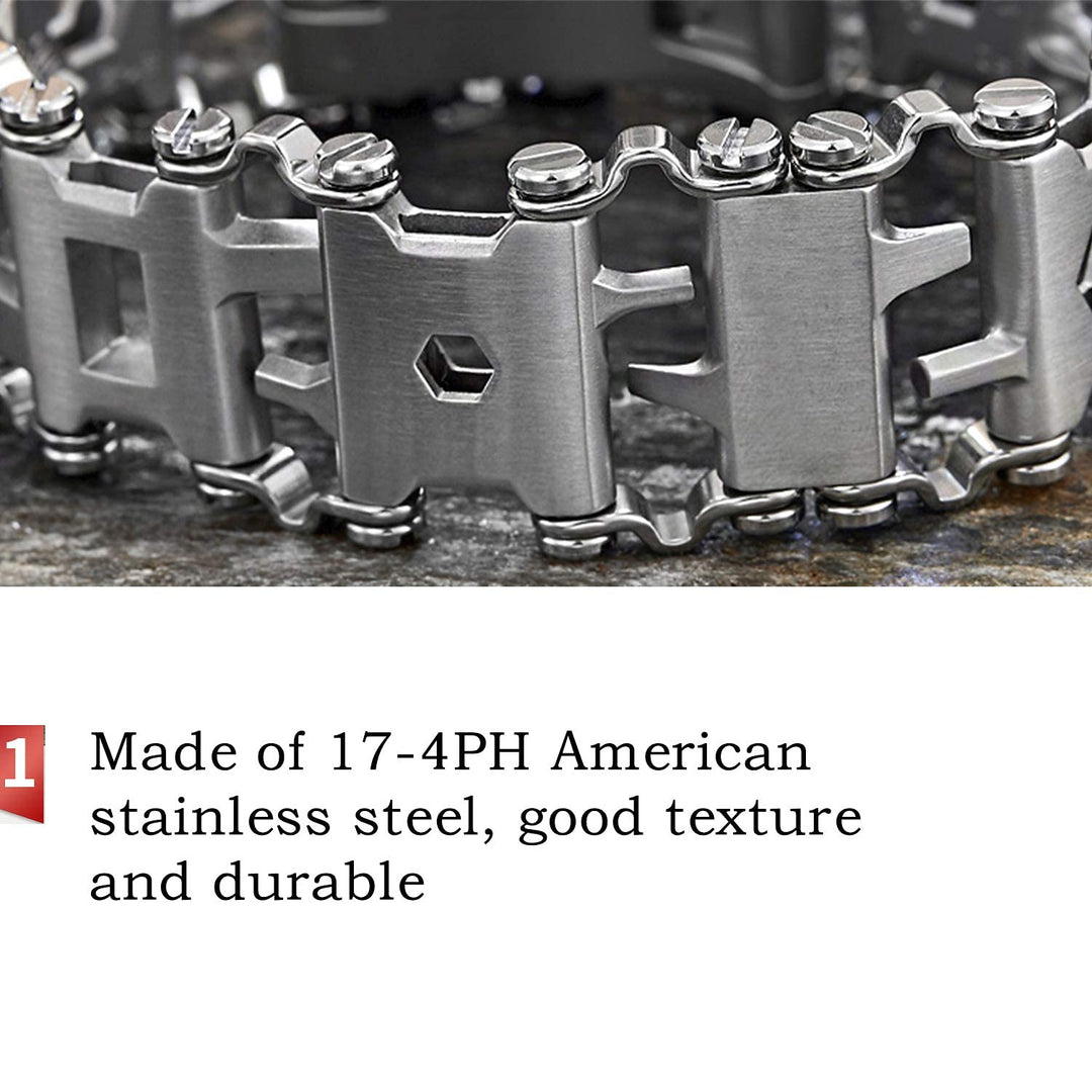 29 in 1 Multitools Stainless Steel Tool Wearable Bracelet for Men Compatible