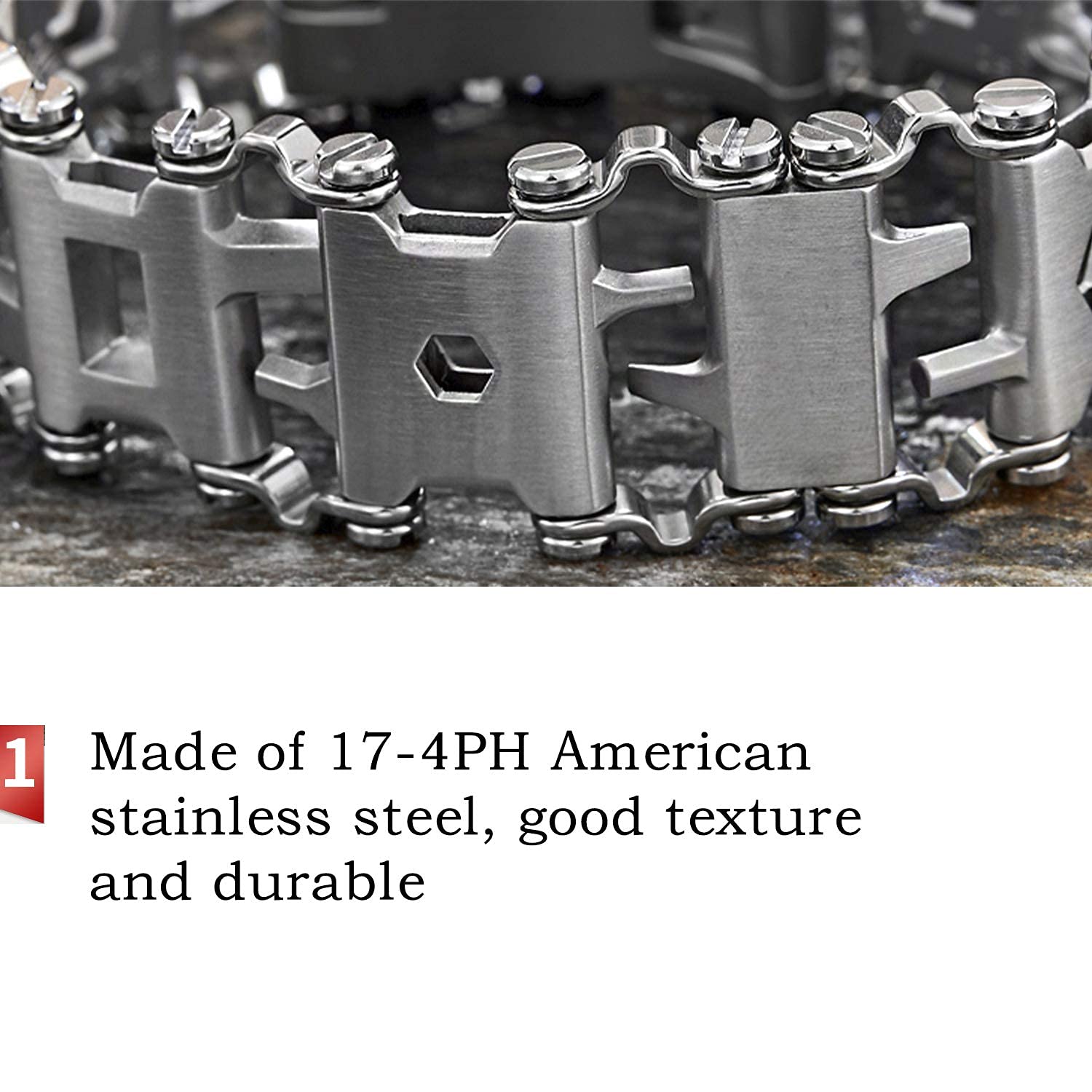 29 in 1 Multitools Stainless Steel Tool Wearable Bracelet for Men Compatible