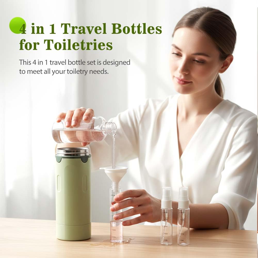 4 in 1 Travel Dispenser, 4 Pack 30ML Travel Bottles for Toiletries