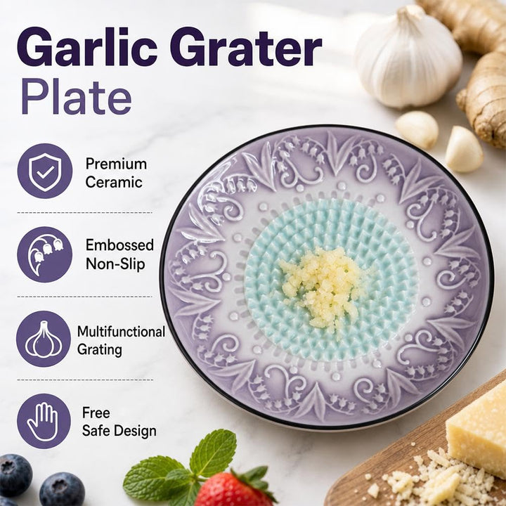 Ceramic Garlic Grater Plate Bowl Tomato Dish Grating Pan Grater Plate Set