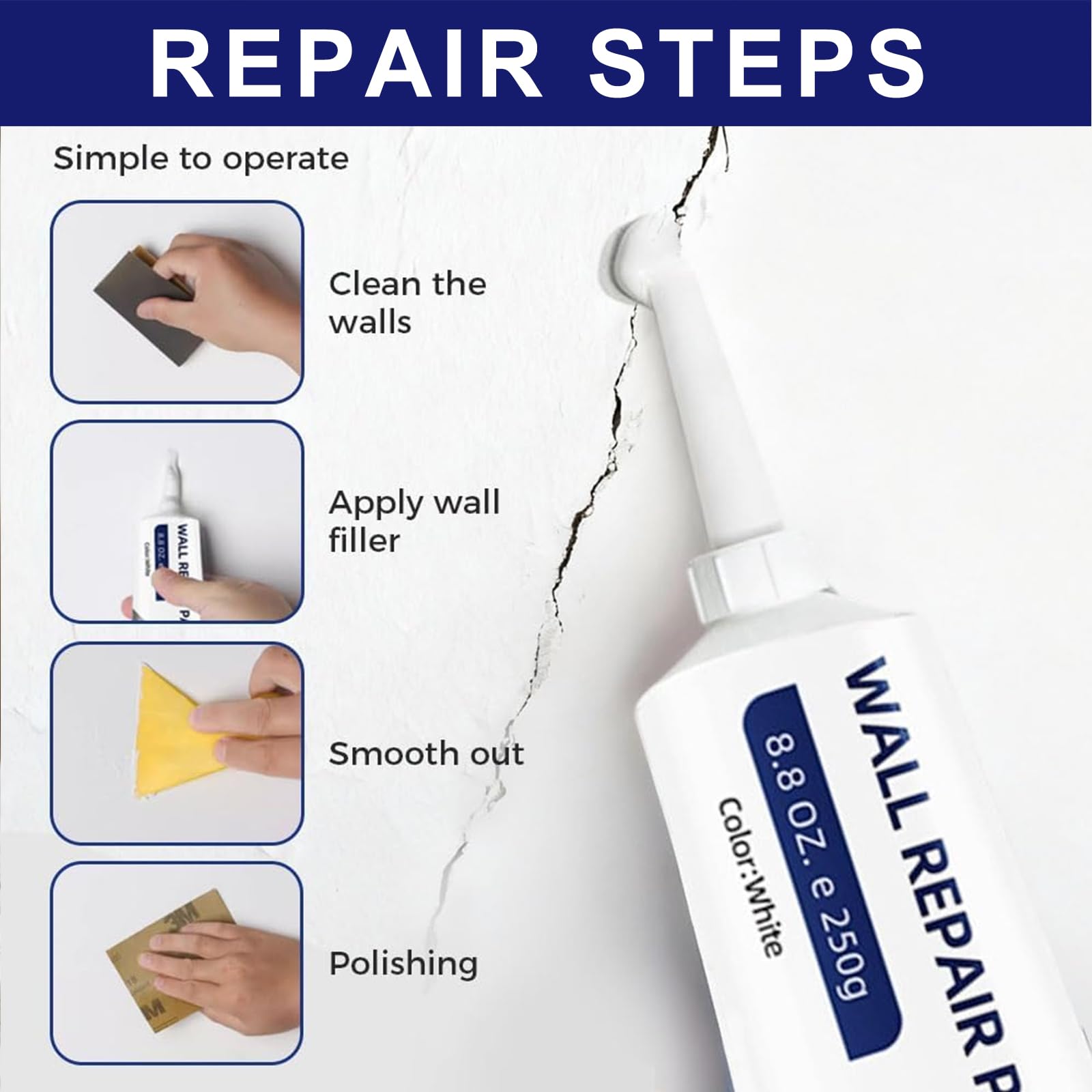 Efficient Drywall Repair Kit with Scraper (500g/2Set)