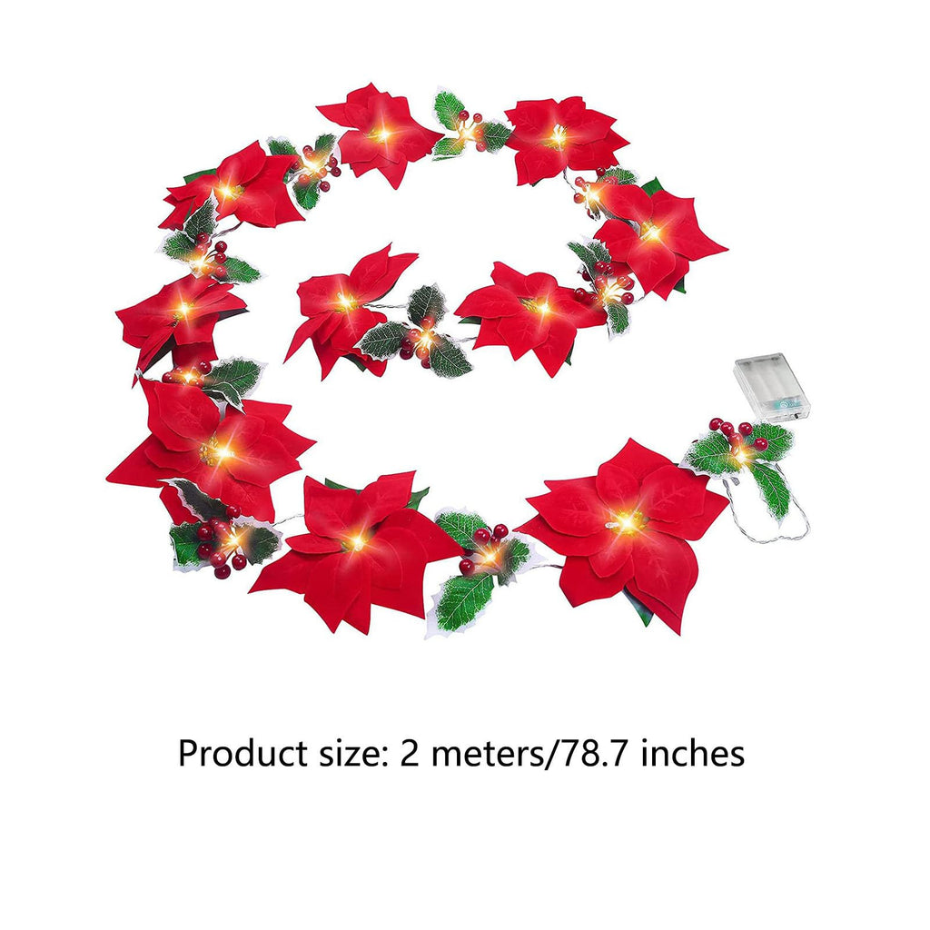 Christmas Big Red Flower LED Light String