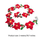 Christmas Big Red Flower LED Light String