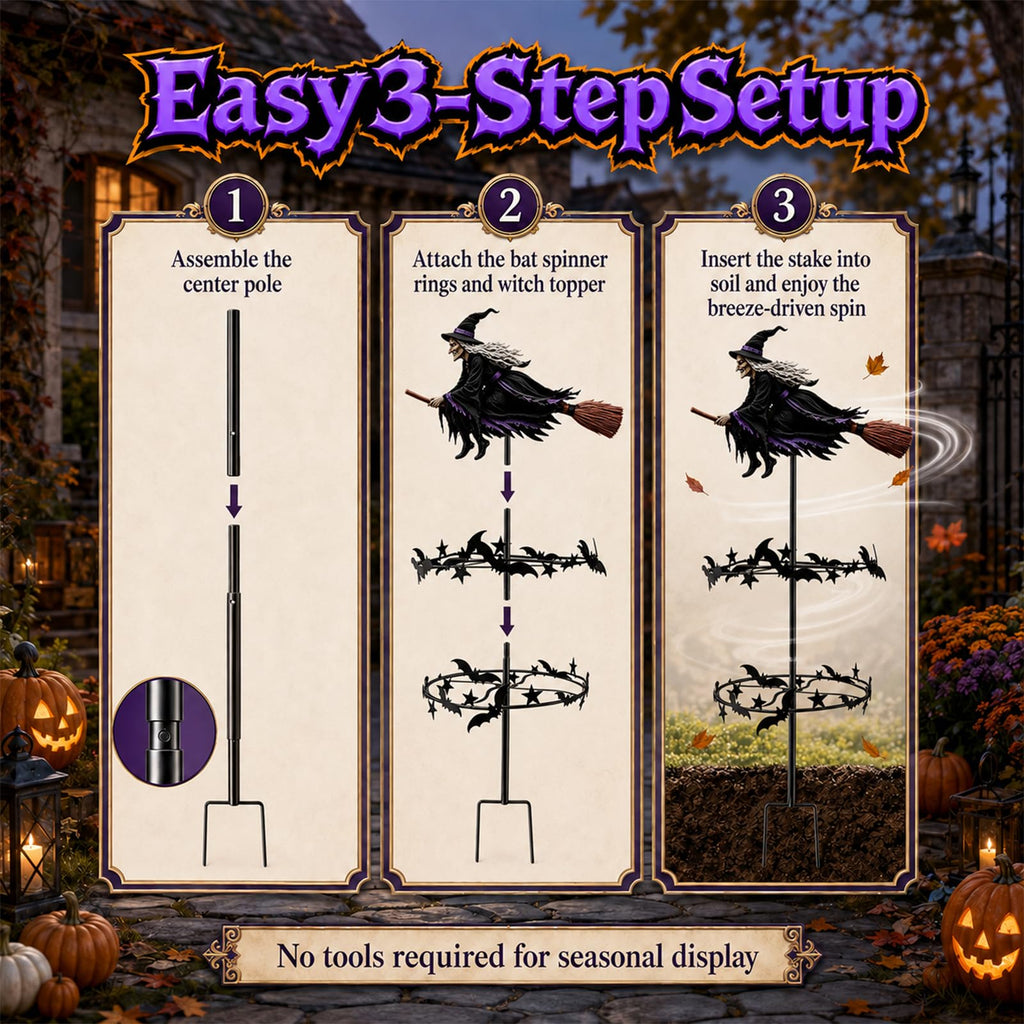 Halloween Enchanted Witch Garden Wind Spinner