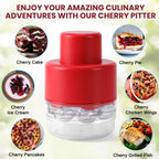 🍒 7-IN-1 Large Cherry Pitter Tool 🔥 Portable Cherry Corer Pitter with Ergonomic Push Design