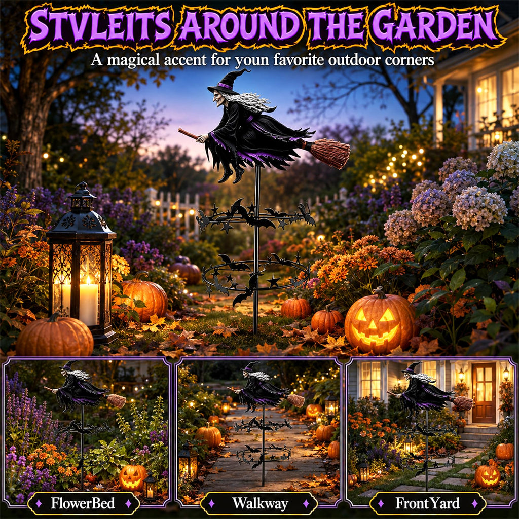Halloween Enchanted Witch Garden Wind Spinner