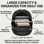 Piano Backpack for Women Music Backpack with Polka Dot (Free star pendant)