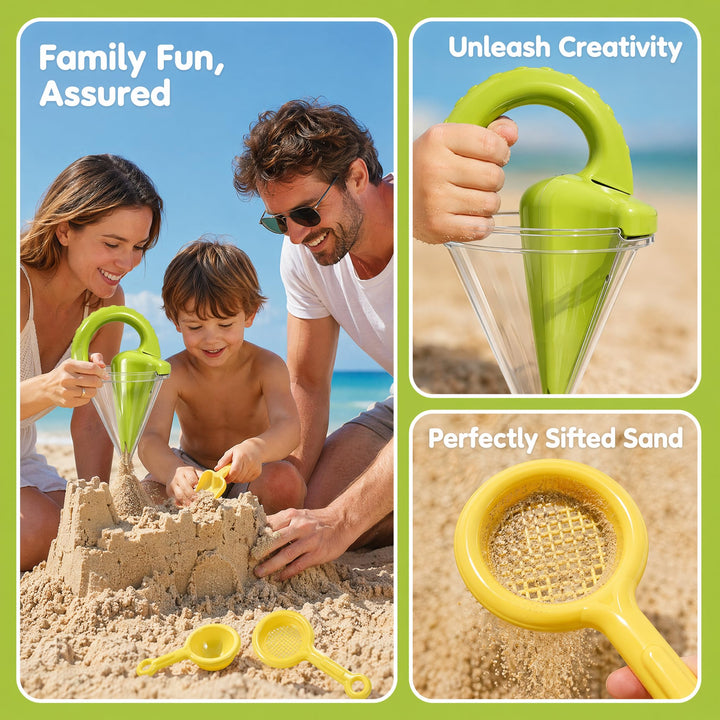 ✨ 🔥 Drippy Sand Castle Maker and Spilling Funnel Sand Toy ✨ Professional Sand Castle Building Kit（❤️Three sand-digging tools will be given away❤️）