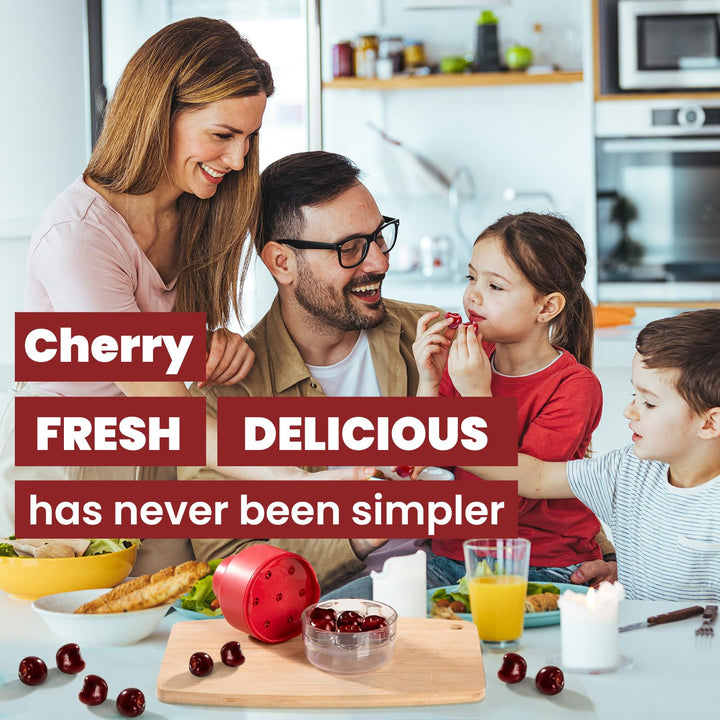 🍒 7-IN-1 Large Cherry Pitter Tool 🔥 Portable Cherry Corer Pitter with Ergonomic Push Design