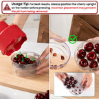 🍒 7-IN-1 Large Cherry Pitter Tool 🔥 Portable Cherry Corer Pitter with Ergonomic Push Design