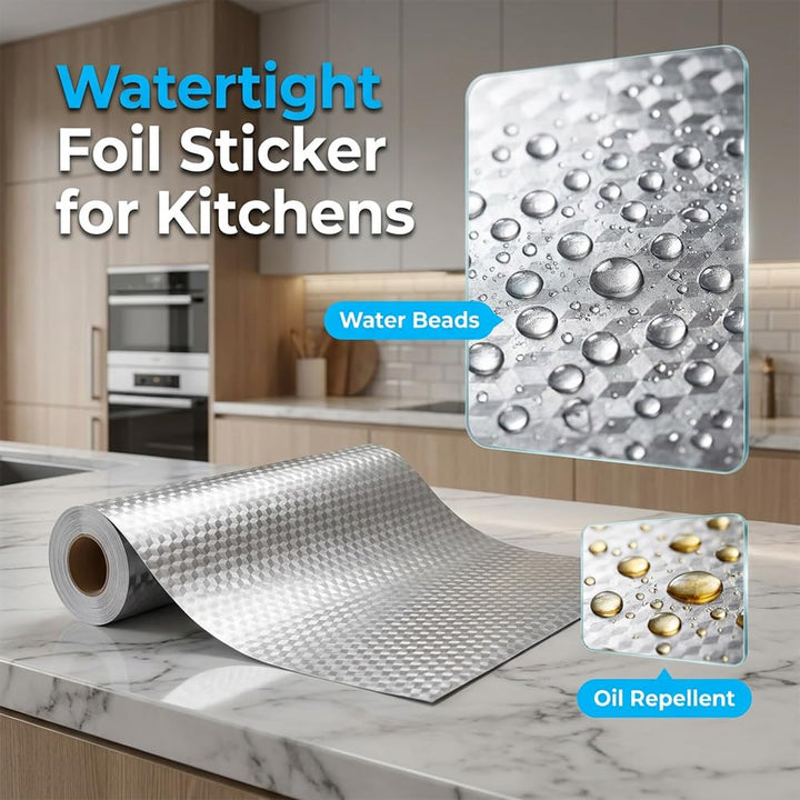Stainless Steel Kitchen Oil-Proof Adhesive Wallpaper Roll ✨✨