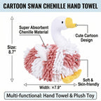 🦢 Swan Cartoon Swan Fuzzy Ball Hand Towels