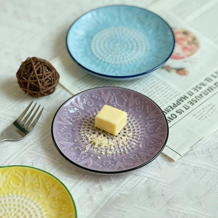 Ceramic Garlic Grater Plate Bowl Tomato Dish Grating Pan Grater Plate Set