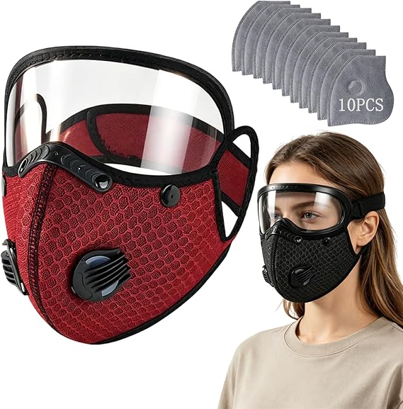 😷 Reusable Carbon Filter Dust Mask with Adjustable Goggles ❤️