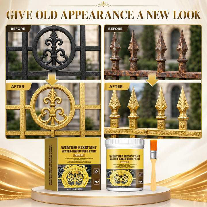 🧹 Weather Resistant Water Based Gold Paint ✨