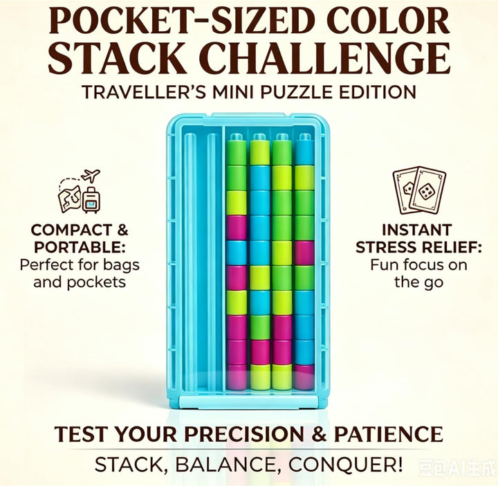 Mini Color Stack Game,Colorstack Challenge Game Travel Size