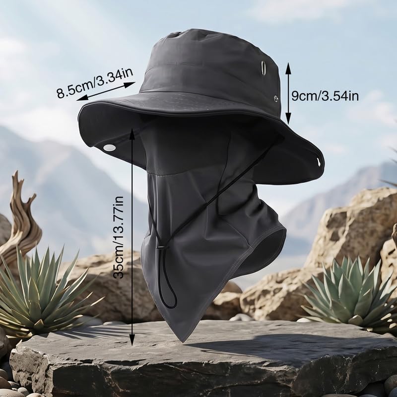 Breathable Fisherman Hat with Detachable Face Mask