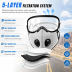 😷 Reusable Carbon Filter Dust Mask with Adjustable Goggles ❤️
