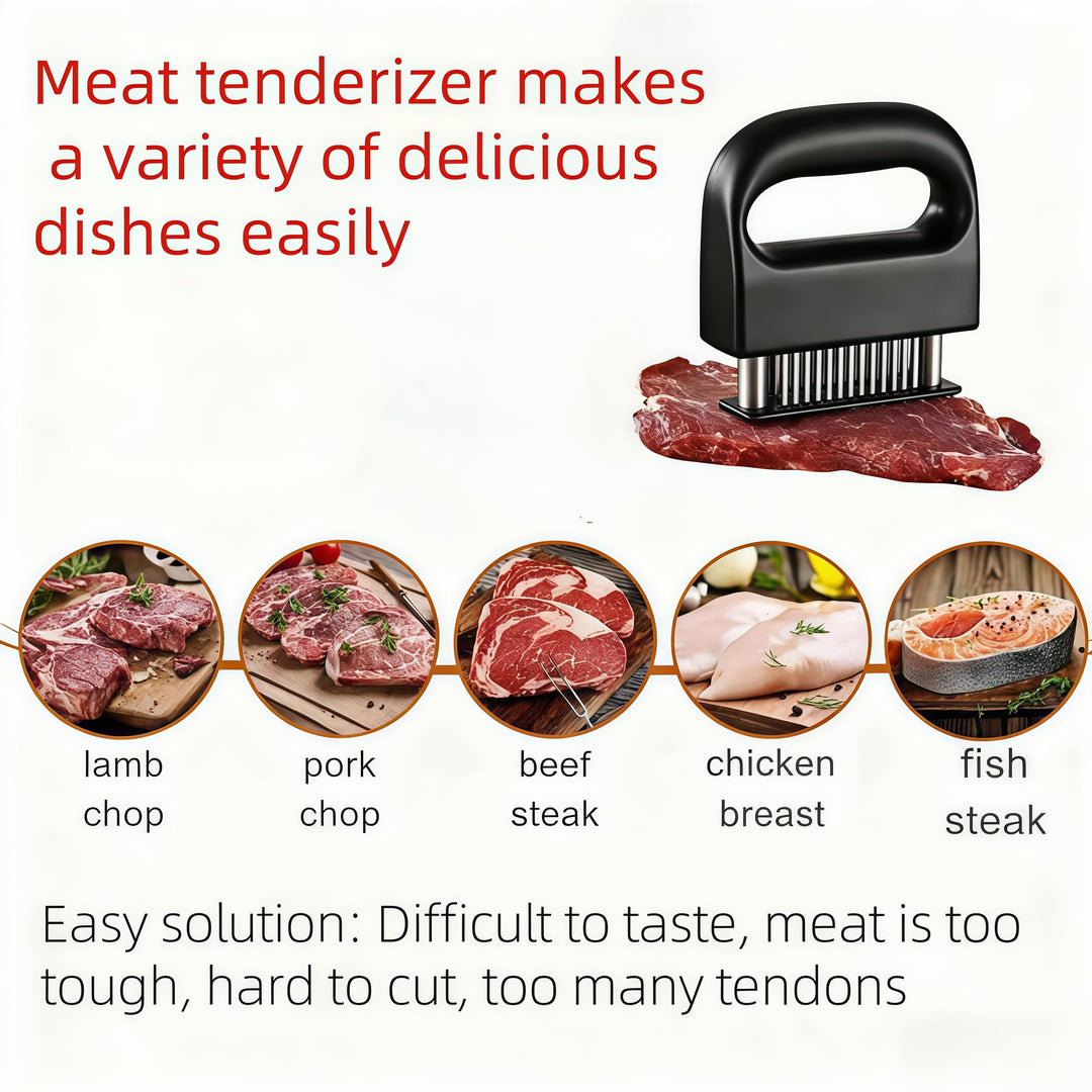 🥩 Meat Tenderizer with 48 Stainless Steel Ultra Sharp Needle Blades