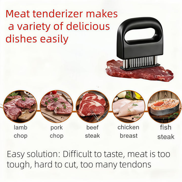 🥩 Meat Tenderizer with 48 Stainless Steel Ultra Sharp Needle Blades