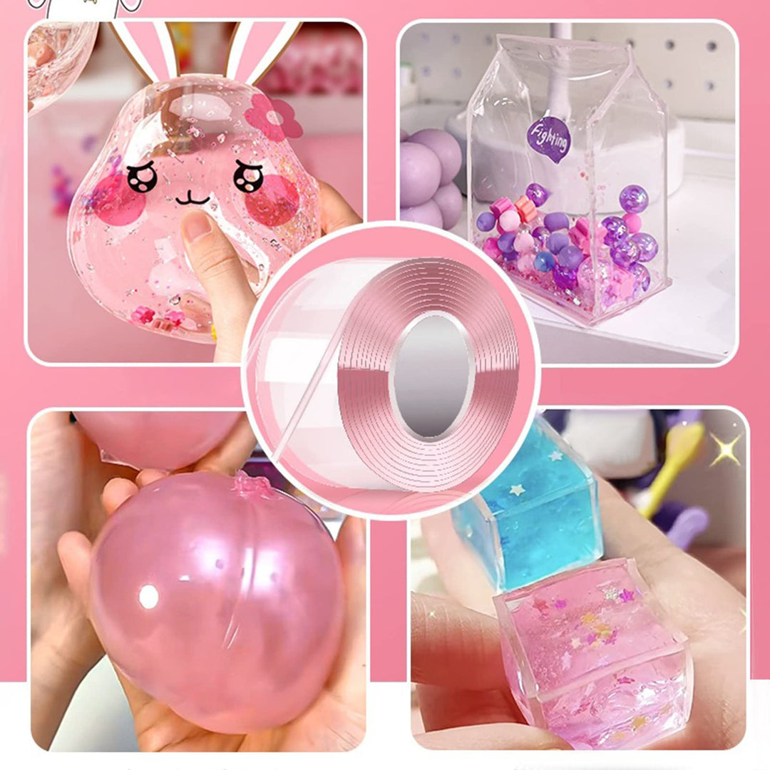DIY Craft Creative Blow Bubbles Double Sided Tape，Clear Nano Tape,  with Sequin Removable