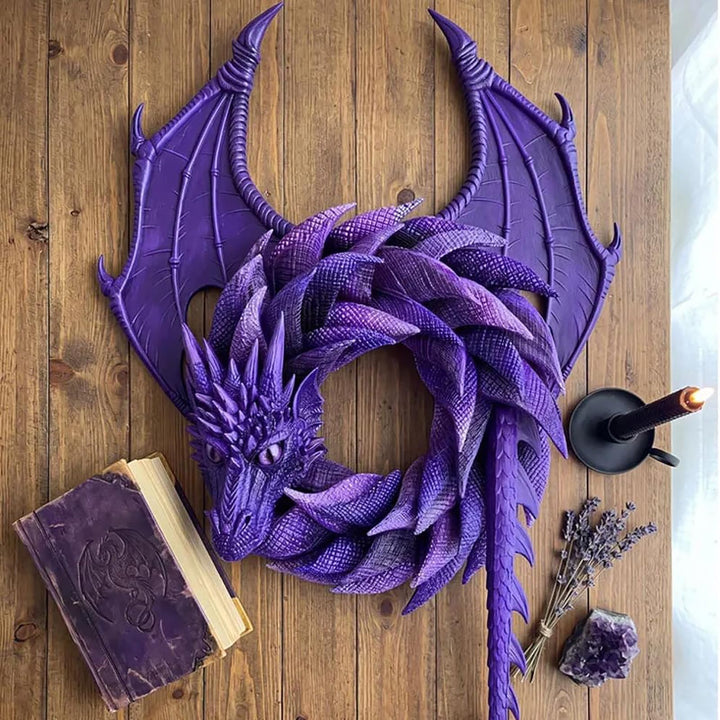 🐉 Handmade Dragon Wreath Wall Decor✨Gothic Fantasy Door Hanging ✨(20cm)