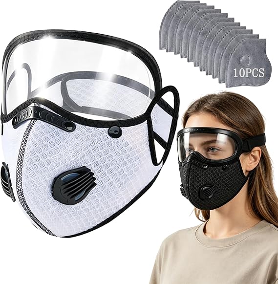 😷 Reusable Carbon Filter Dust Mask with Adjustable Goggles ❤️
