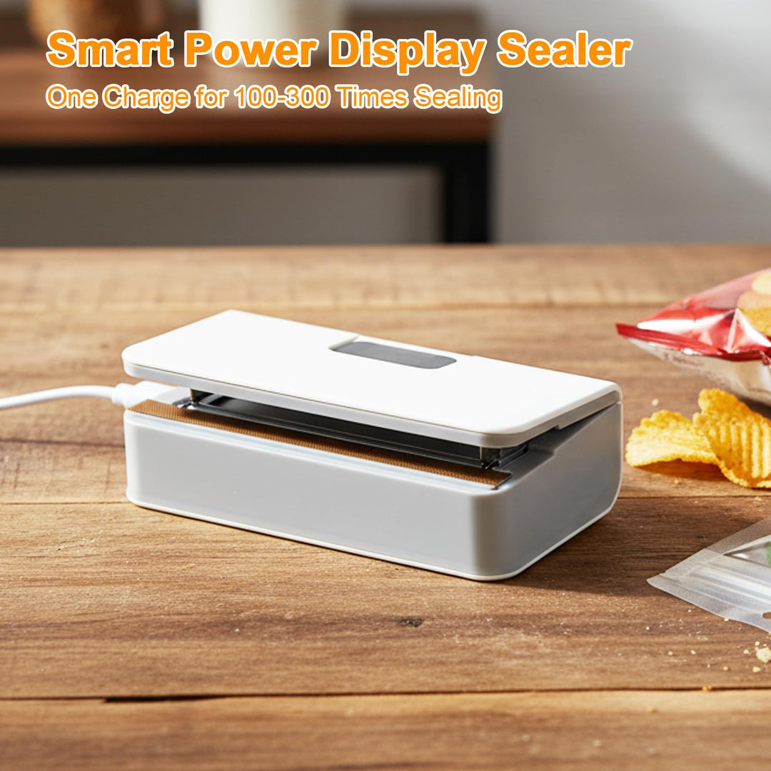 Mini Bag Sealer, Rechargeable Sealer Machine with LED Power Display