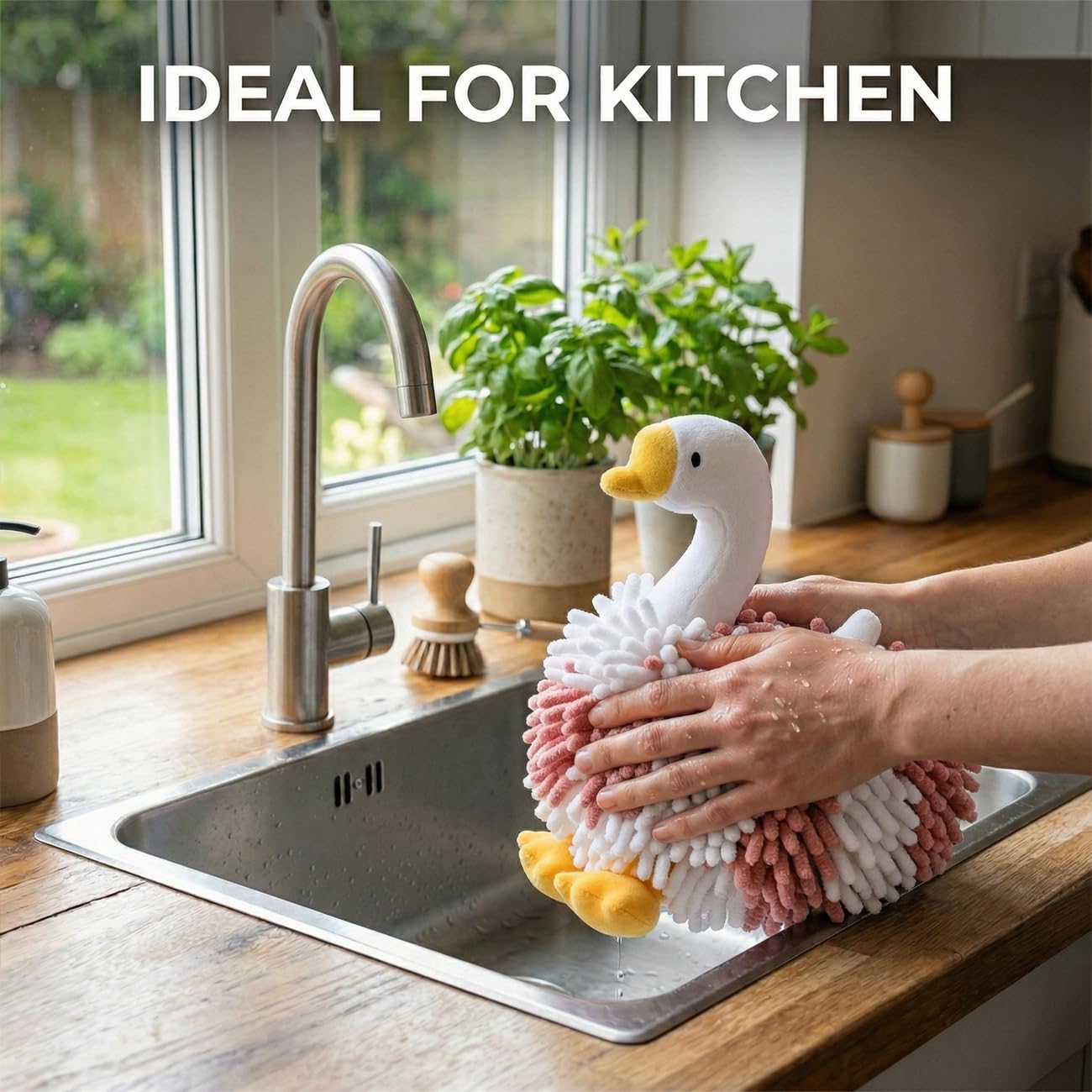 🦢 Swan Cartoon Swan Fuzzy Ball Hand Towels