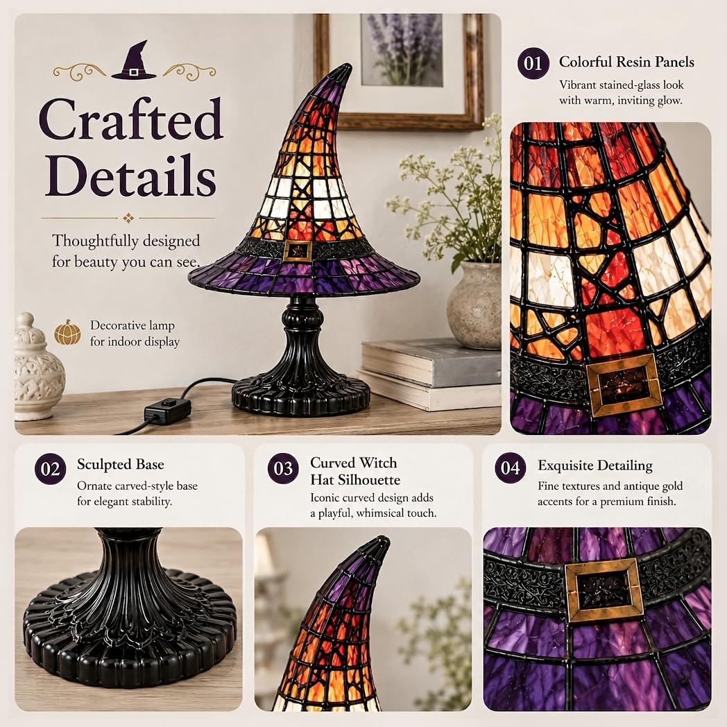 Stained Glass Witch Hat Lam 🎃