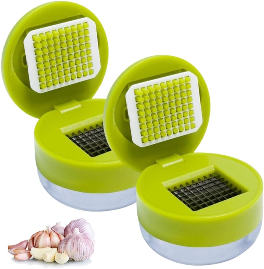 ✨ Mini Garlic Chopper and Press with Container Set 🧄
