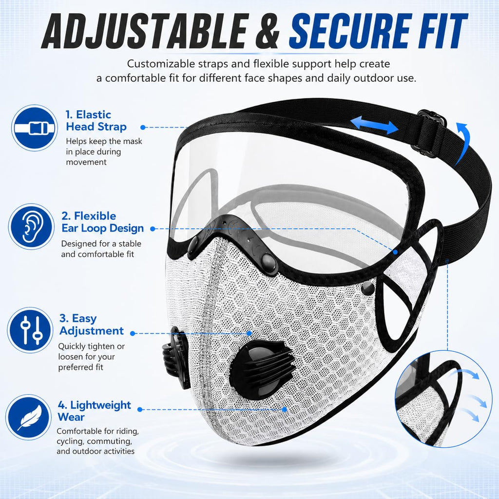 😷 Reusable Carbon Filter Dust Mask with Adjustable Goggles ❤️