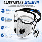 😷 Reusable Carbon Filter Dust Mask with Adjustable Goggles ❤️