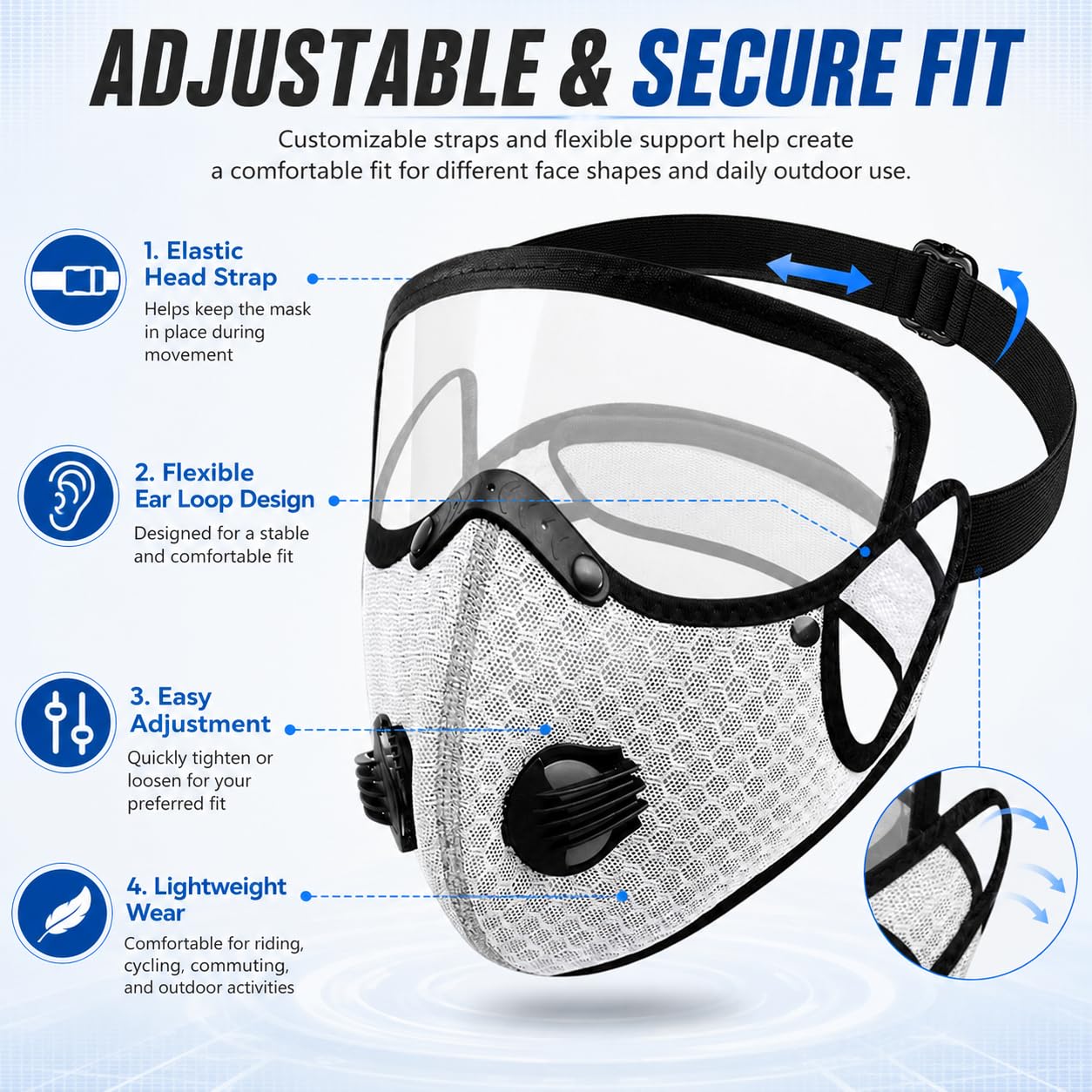 😷 Reusable Carbon Filter Dust Mask with Adjustable Goggles ❤️