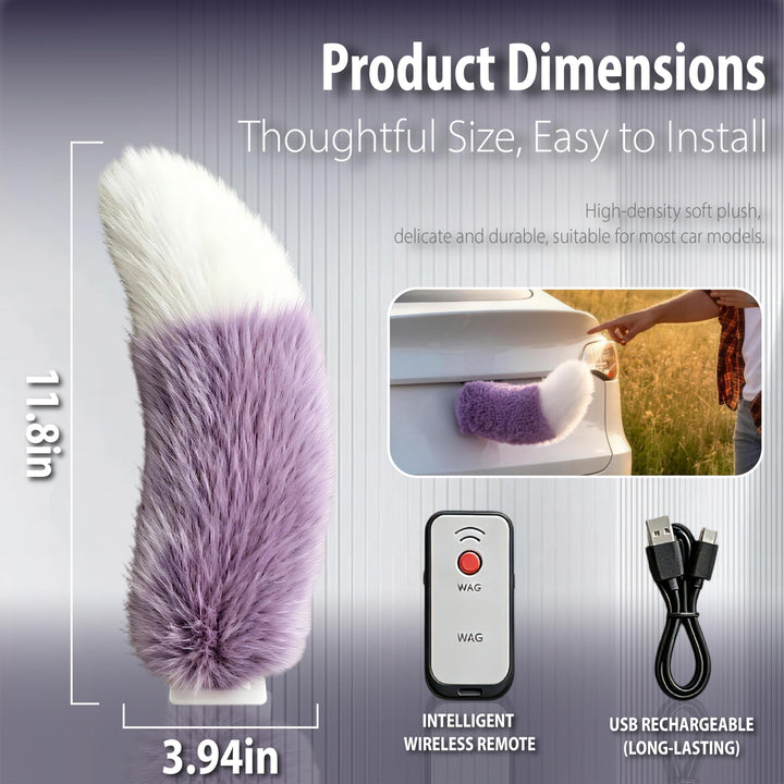 Remote Control Electric Wagging Plush Tail, Cute Animal Trunk Decoration