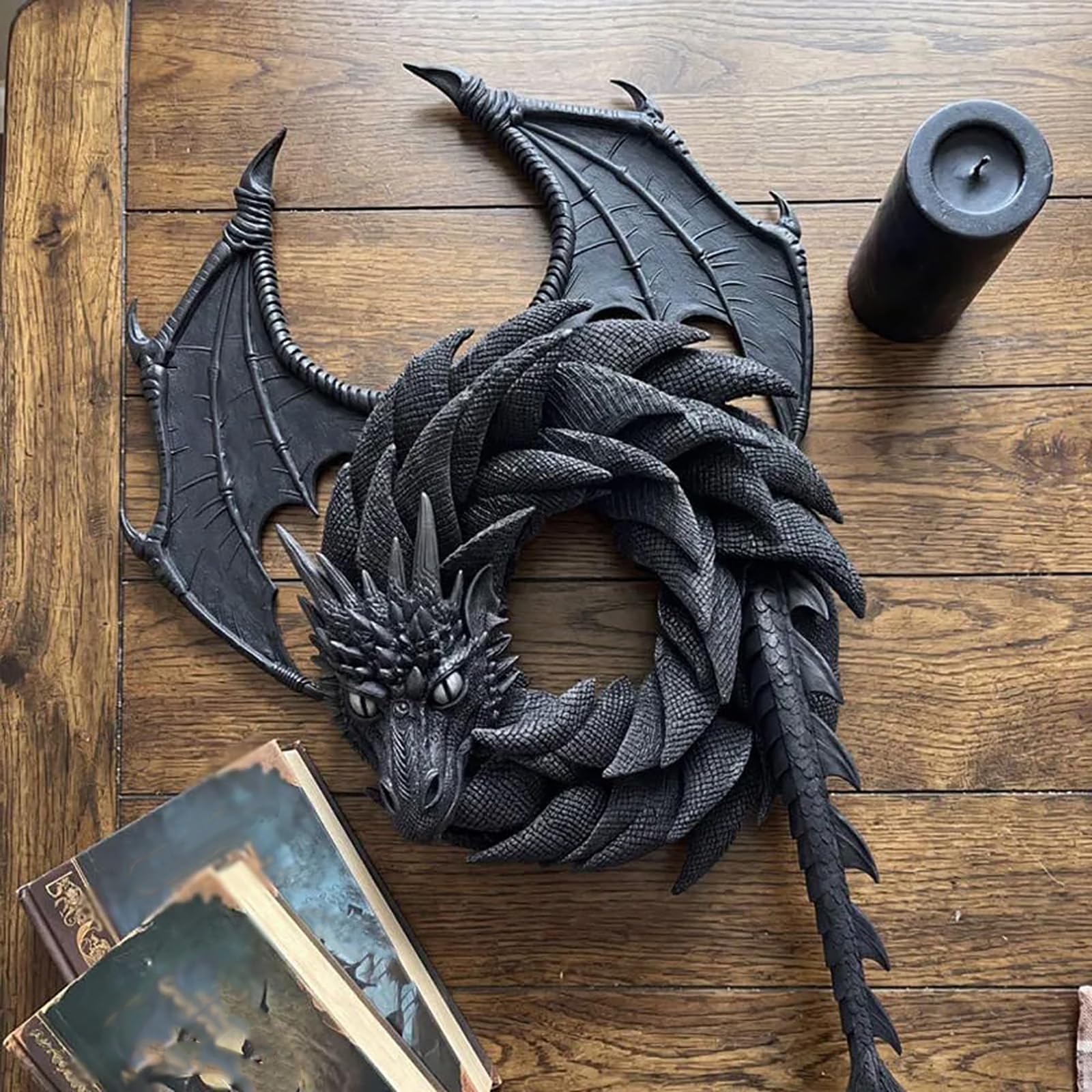 🐉 Handmade Dragon Wreath Wall Decor✨Gothic Fantasy Door Hanging ✨(20cm)
