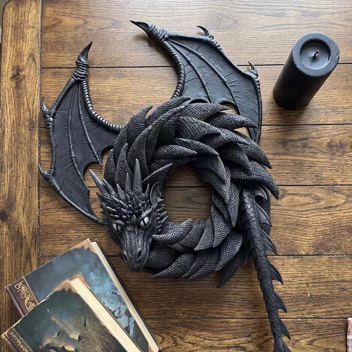 🐉 Handmade Dragon Wreath Wall Decor✨Gothic Fantasy Door Hanging ✨(20cm)
